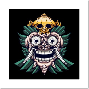 mecha barong face robot illustration Posters and Art